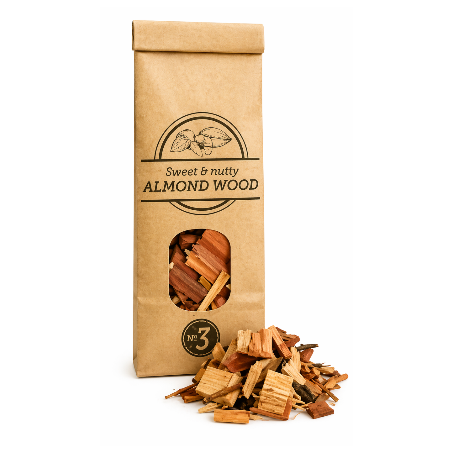 SOW Copeaux de fumage en bois d'amandier Nº3 - 0,5L