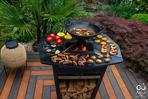 Cuisson multiple sur brasero plancha Augoust