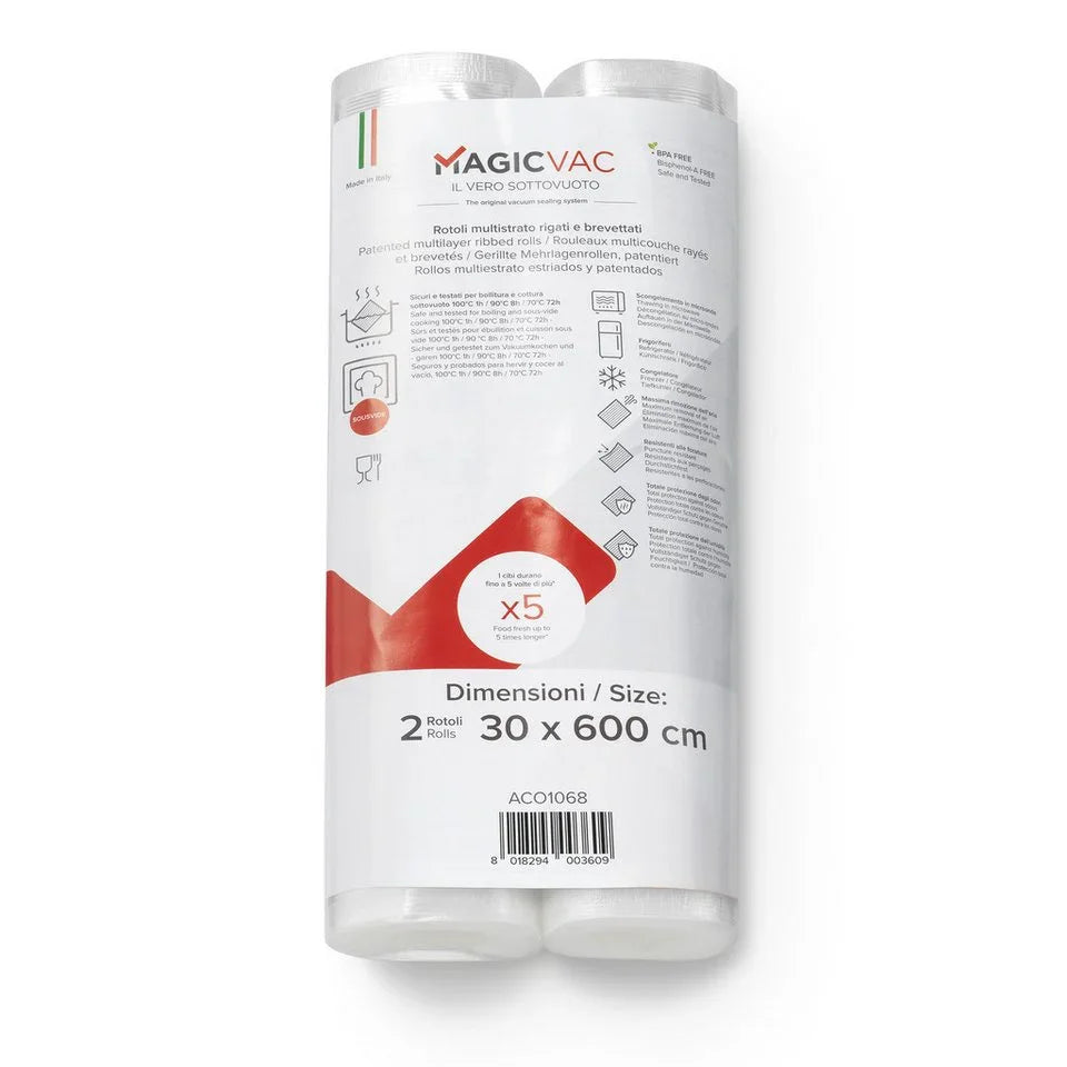 Lot de 2 rouleaux Sous Vide - épaisseur 240 microns - 30x600 cm - ACO 1068 - MAGIC VAC - Augoust