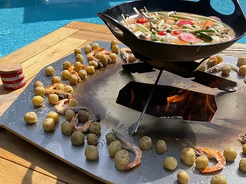 Wok au barbecue plancha Augoust - Augoust