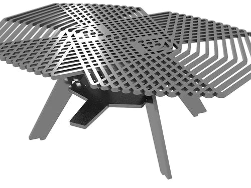 Grille de saisie inox et support du wok