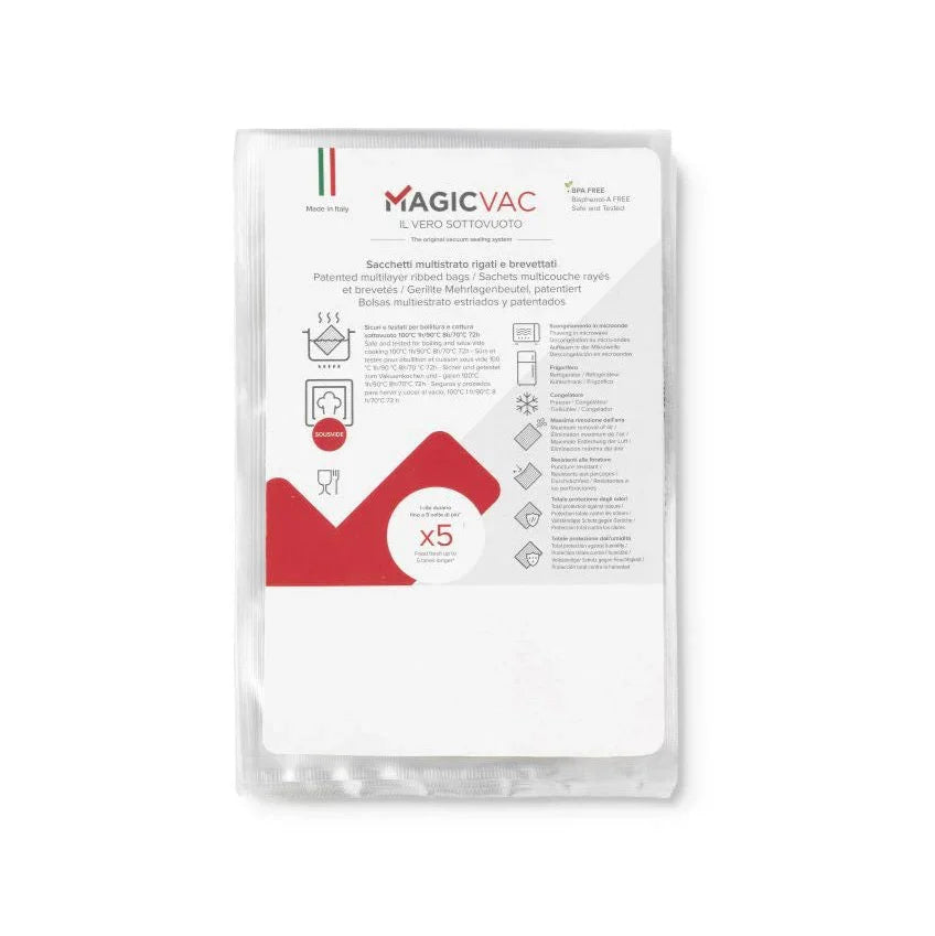 50 sacs Sous Vide précoupés - épaisseur 240 microns - 20x30 cm SANS étiquette - ACO 1059 - MAGIC VAC - Augoust