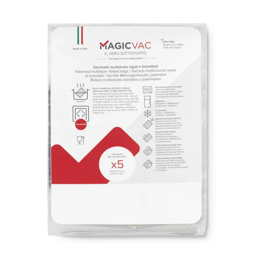 50 sacs Sous Vide précoupés - épaisseur 240 microns - 30x40 cm - SANS étiquette - ACO 1064 - MAGIC VAC - Augoust
