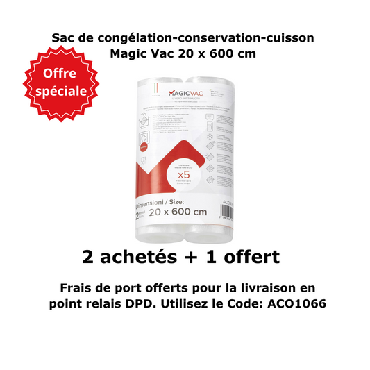 Lot de sac de congélation-conservation-cuisson 20 x 600 cm ACO 1066