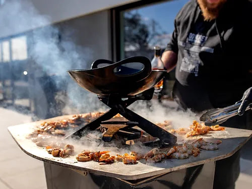 Wok au barbecue plancha Augoust