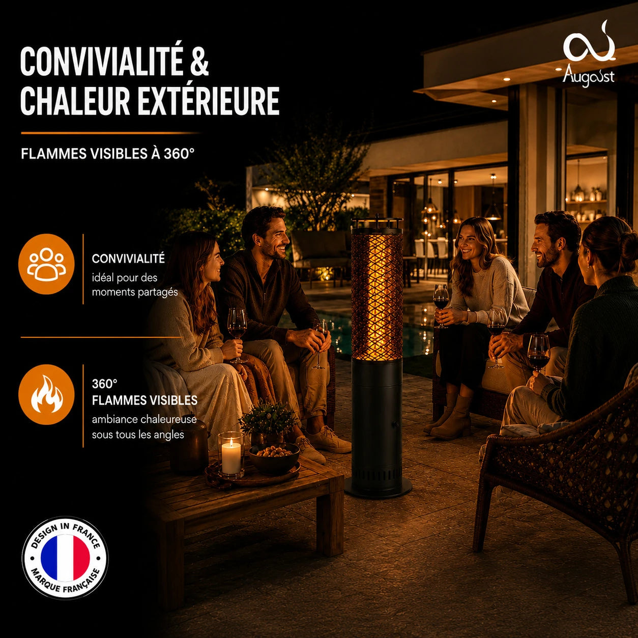 Brasero d’Ambiance aux pellets ATHENES – Chauffage extérieur Maison Augoust