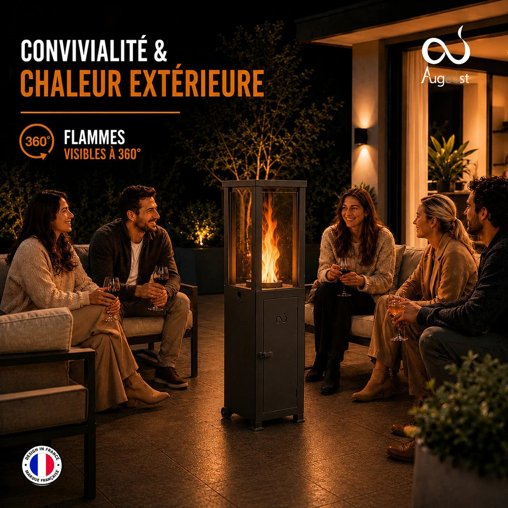 Brasero d’Ambiance aux pellets MEMPHIS – Chauffage extérieur Maison Augoust